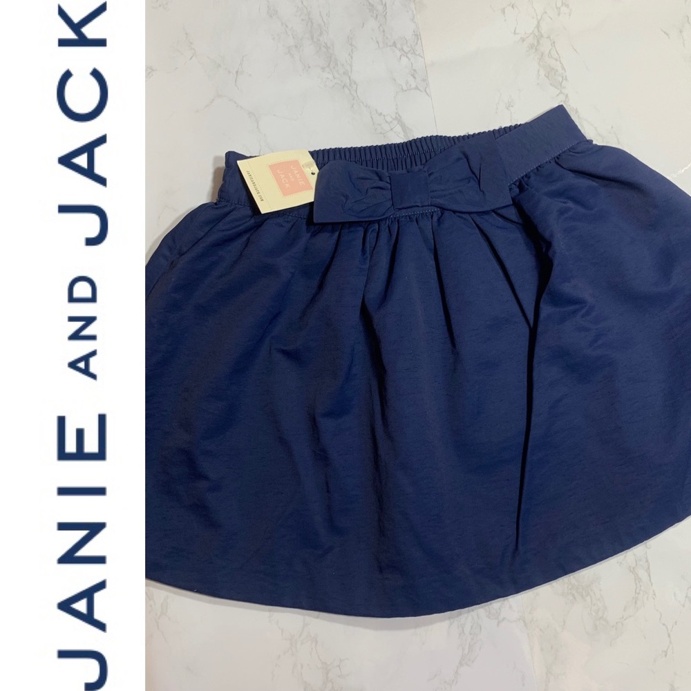 Janie & Jack Navy Blue Skirt with Bow NWT